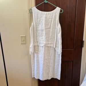J. Jill White Sleeveless Linen Midi Dress